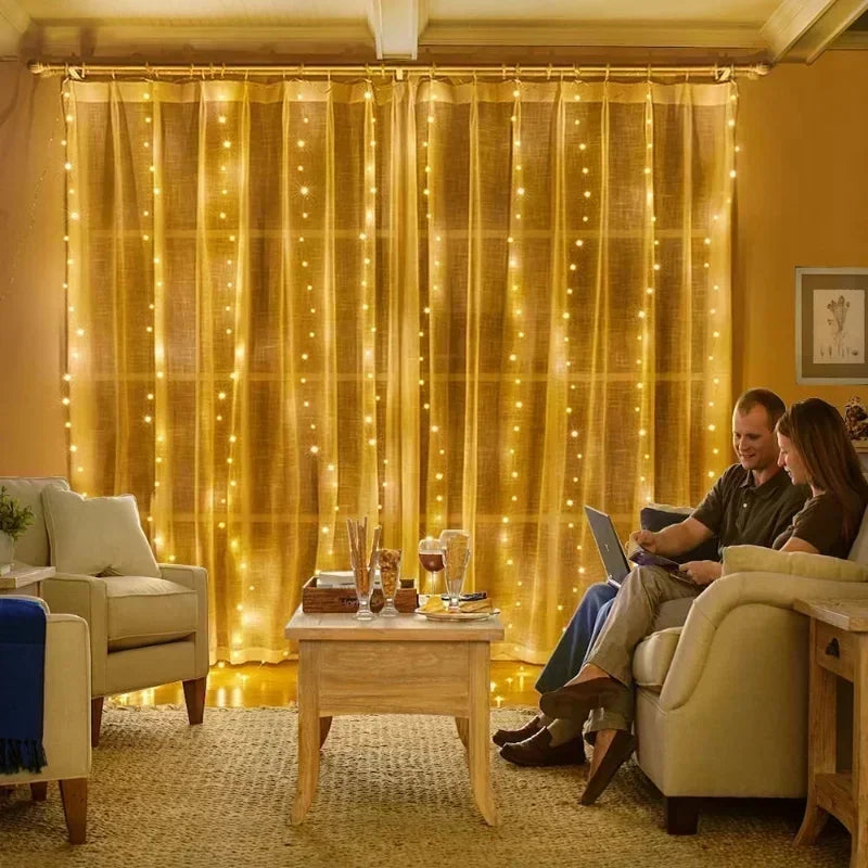 Curtain Garland for Windows USB-Powered Fairy Lights Festoon with Remote Control Garland LED Lights for Decor Garden Lights