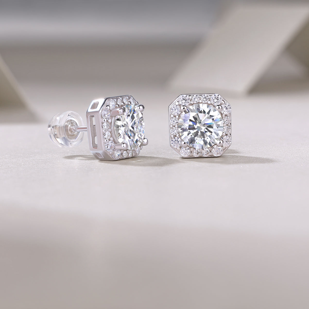 La Rose Dans Le Cœur - Boucles D'Oreilles Serties De 1 Carat Moissanite S925 De Qualité Supérieure, Boucles D'Oreilles En Argent Et Platine, Un Accessoire À La Mode Et Tendance Qui Peut Être Testé Avec Un Stylo En Diamant