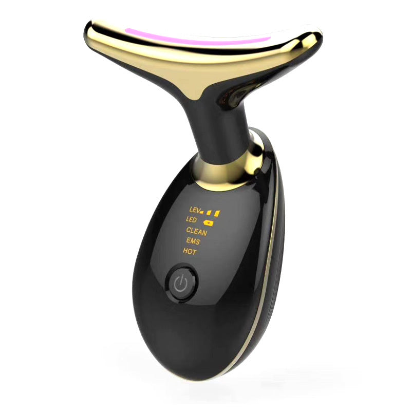 Masseur EMS thermique pour le cou, qui combine microcourants électriques et chaleur pour lifter et raffermir la peau