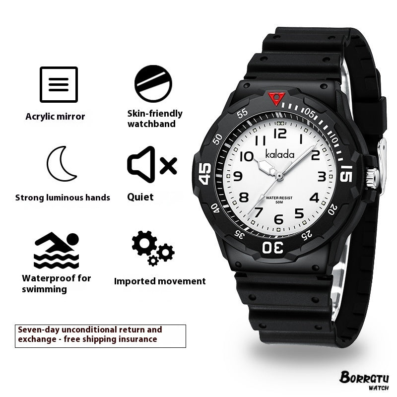 Montre quartz lumineuse sportive pour hommes