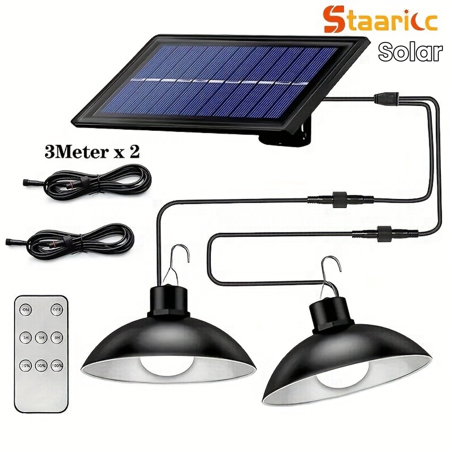 Luminaire Suspendu LED à Énergie Solaire avec Télécommande, éclairage