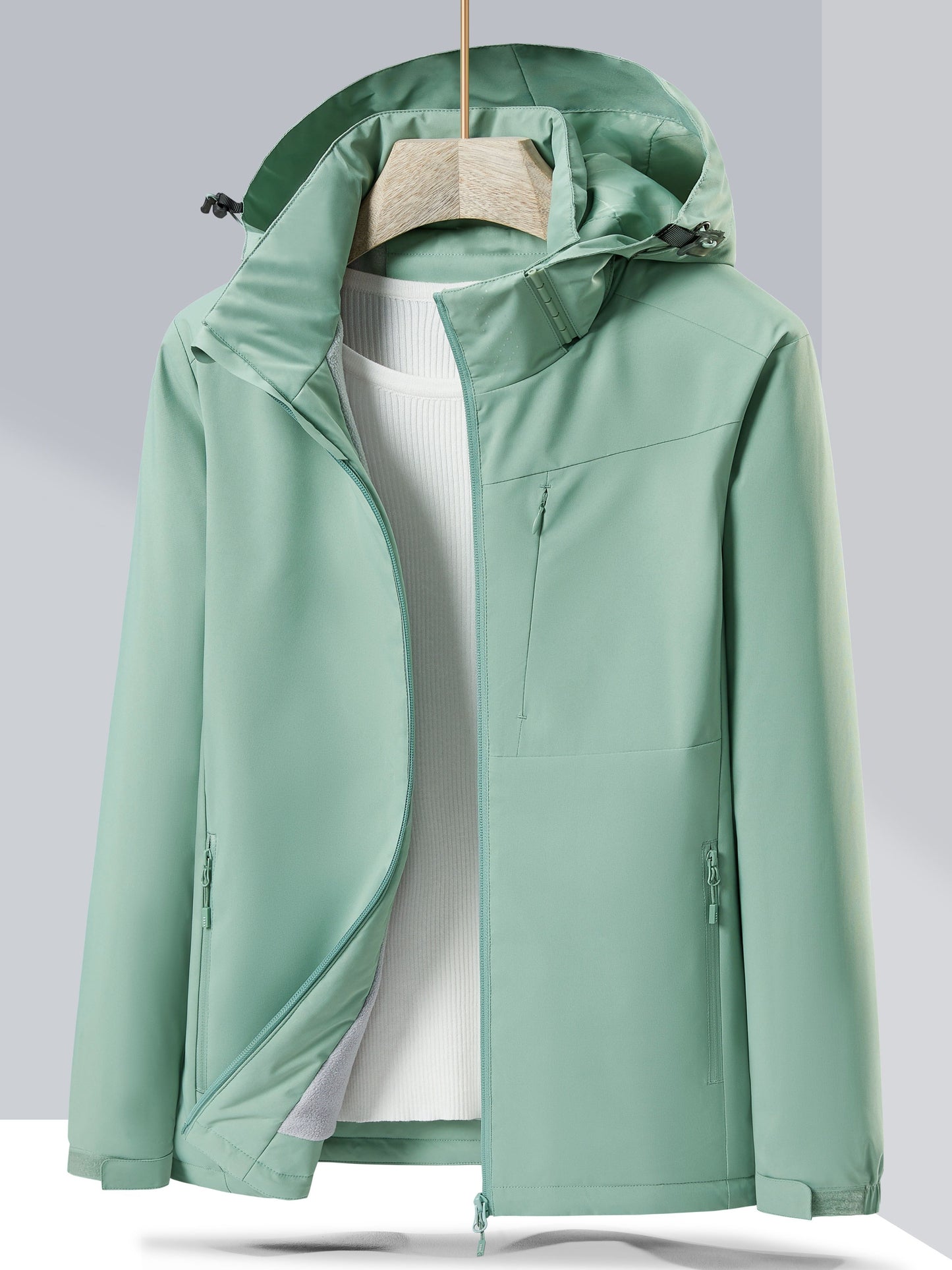 Veste pour femmes, doublure en polaire chaude et matière coupe-ven
