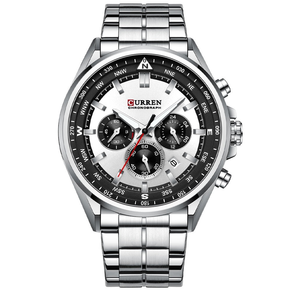 Montre à quartz multifonctions étanche pour hommes