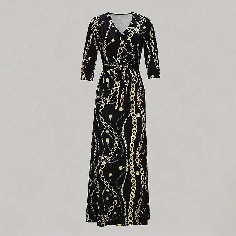 Robes longues à imprimé géométrique d'été pour femmes