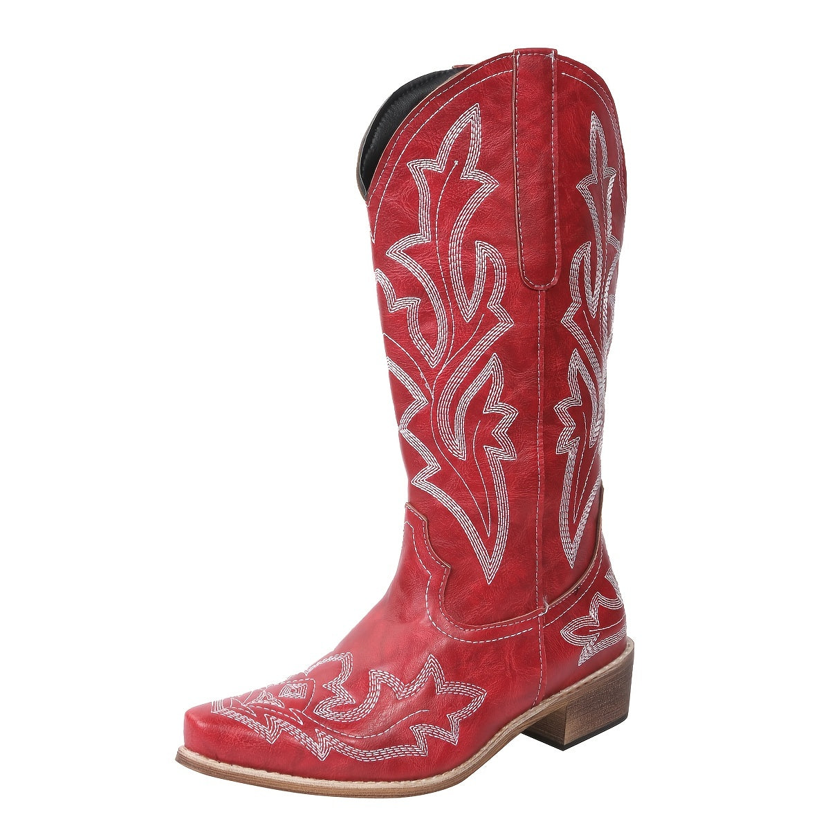 Bottes cowgirl rétro à tige mi-mollet