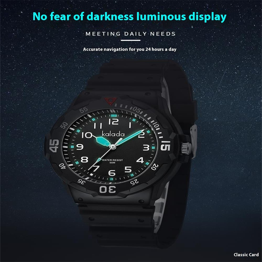 Montre quartz lumineuse sportive pour hommes