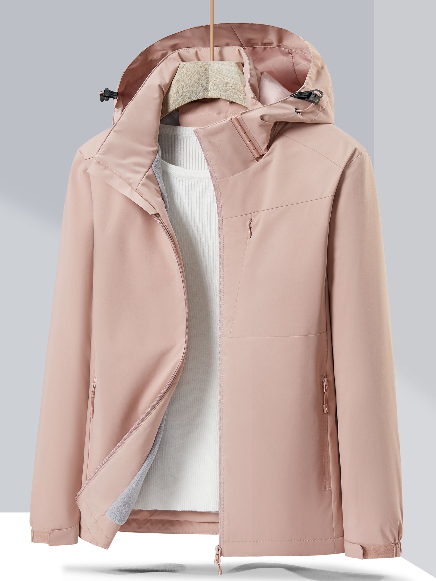 Veste pour femmes, doublure en polaire chaude et matière coupe-ven
