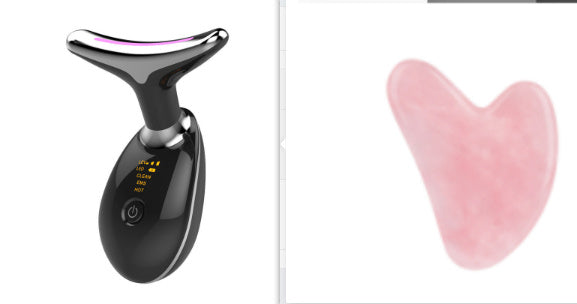 Masseur EMS thermique pour le cou, qui combine microcourants électriques et chaleur pour lifter et raffermir la peau