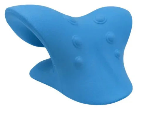 Appui-tête ergonomique en mousse bleu pour relaxation et soutien cervical